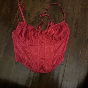 Elegant Hot Pink Lace Bustier